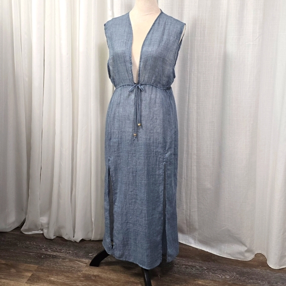 Kona Sol Dresses & Skirts - 2/$30 Kona Sol Light Airy Sheer Blue Cover Up Maxi Dress Size S